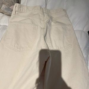 Agolde off white high waisted boot cut jeans